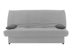 Sofá Cama Clic Clac 100% Algodao Com Espaco De Arrumação Cor Cinza Claro E Almofadas A Contrastar - Farwest Ii
