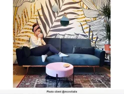 Sofá Cama Clic Clac De 3 Lugare Em Veludo Cinzento Claro -Launei