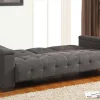 Sofá Cama Clic Clac De 3 Lugares Em Microfibra Com Mesinha De Centro Rebatível Cinzento - Devonshire