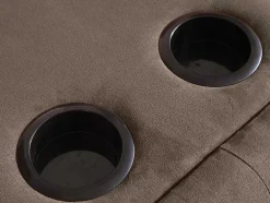 Sofá Cama Clic Clac De 3 Lugares Em Microfibra Com Mesinha De Centro Rebatível Castanho - Devonshire