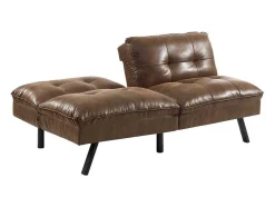 Sofá Cama Clic Clac De 3 Lugares Em Microfibra Envelhecida Castanho - Pegula