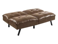 Sofá Cama Clic Clac De 3 Lugares Em Microfibra Envelhecida Castanho - Pegula