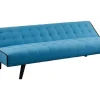 Sofá Cama Clic Clac De 3 Lugares Em Tecido Azul E Contornos Pretos - Bayou