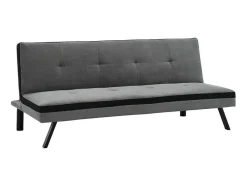 Sofá Cama Clic Clac Em Tecido Cinzento E Faixa Em Preto - Skala