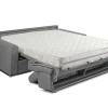 Sofá Cama 4 Lugares Abertura Facil Em Tecido Cinzento - Cama De 160 Cm E Colchão De 18 Cm - Vizir