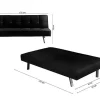 Sofá Cama 2 Lugares Ainhoa Clic Clac Tecido 175X74Cm Cinza