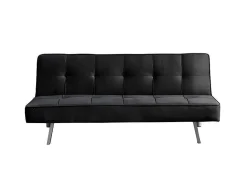 Sofá Cama 2 Lugares Em Veludo Ainhoa Clic Clac 175X74Cm Preto