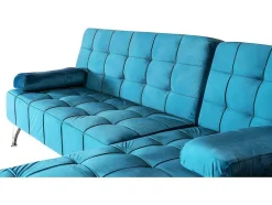 Sofá Chaise Longue Aroa-Xs, Veludo De 3 Lugares Conversivel Em Cama, Cor Cinza, 198X150Cm