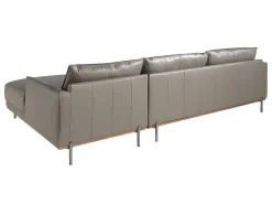 Sofá Chaise Longue Em Couro E Aco 6154