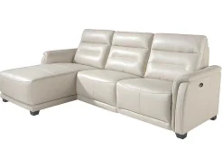Sofá Chaise Longue Em Couro E Com Relax 6155
