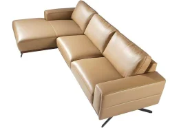 Sofá Chaise Longue Em Pele E Aco Preto 6161