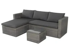 Sofá Chaise Longue Ratan + Mesa. Modelo Ms029-1-Gr, Moveis De Jardim E Terraco