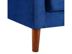 Sofá Chesterfield De 3 Lugares Em Veludo Azul-Escuro - Arsene