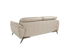 Sofá De 2 Assentos Estofado Em Couro Taupe Grey 6131