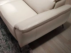 Sofá De 2 Assentos Estofado Em Couro Taupe Grey 6131