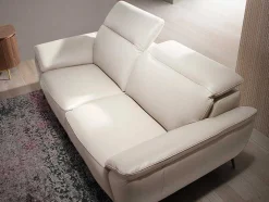 Sofá De 2 Assentos Estofado Em Couro Taupe Grey 6131