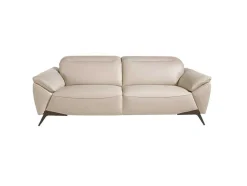 Sofá De 3 Assentos Estofado Em Couro Taupe Grey Color 6132