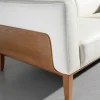 Sofá De 2 Assentos Estofado Em Couro Branco 6118