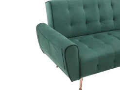Sofá De Canto Convertivel E Reversivel Em Veludo Verde Pinho - Polani