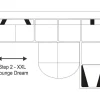 Sofá De Canto Direito Em Pele Sintética Branco E Faixas Pretas - Mintika