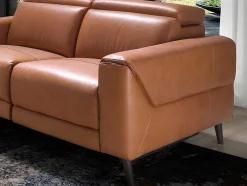 Sofá De Couro De 3 Lugares Com Relaxamento 6148
