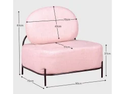 Sofá De 1 Lugar Com Design Minimalista - Clair - Rosa