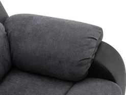 Sofá De 3 Lugares Articulado Em Microfibra E Pele Sintética Cinzento E Preto - Brody