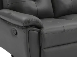 Sofá De 2 Lugares Articulado Em Pele Cinzento - Vineta