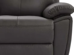 Sofá De 3 Lugares Articulado Em Pele Castanho - Vineta