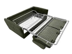 Sofá De 3 Lugares Convertivel Abertura Rapida Tecido Matizado Verde, Cama 140 Cm E Colchão 14 Cm - Arcadia