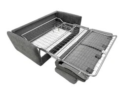 Sofá De 3 Lugares Convertivel Abertura Rapida Tecido Matizado Cinza, Cama 140 Cm E Colchão 14 Cm - Arcadia