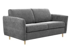 Sofá De 3 Lugares Convertivel Abertura Rapida Tecido Matizado Cinza, Cama 140 Cm E Colchão 14 Cm - Arcadia
