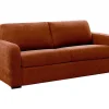 Sofá De 4 Lugares Convertivel Abertura Rapida Tecido Matizado Terracota, Cama 160 Cm E Colchão 14 Cm - Bevis