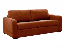 Sofá De 4 Lugares Convertivel Abertura Rapida Tecido Matizado Terracota, Cama 160 Cm E Colchão 14 Cm - Bevis