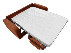 Sofá De 4 Lugares Convertivel Abertura Rapida Tecido Matizado Terracota, Cama 160 Cm E Colchão 14 Cm - Bevis