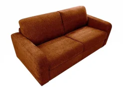 Sofá De 4 Lugares Convertivel Abertura Rapida Tecido Matizado Terracota, Cama 160 Cm E Colchão 14 Cm - Bevis