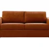Sofá De 3 Lugares Convertivel Abertura Rapida Tecido Matizado Terracota, Cama 140 Cm E Colchão 14 Cm - Bevis