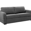 Sofá De 4 Lugares Convertivel Abertura Rapida Tecido Matizado Cinza Antracite, Cama 160 Cm E Colchão 14 Cm - Bevis