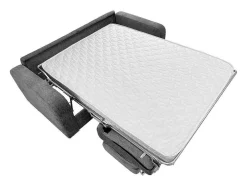 Sofá De 4 Lugares Convertivel Abertura Rapida Tecido Matizado Cinza Antracite, Cama 160 Cm E Colchão 14 Cm - Bevis