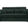 Sofá De 4 Lugares Convertivel Abertura Rapida Veludo Canelado Verde, Cama De 160 Cm, Colchão De 18 Cm - Mondovi