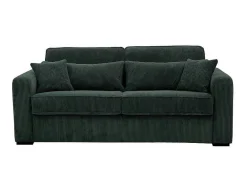 Sofá De 4 Lugares Convertivel Abertura Rapida Veludo Canelado Verde, Cama De 160 Cm, Colchão De 18 Cm - Mondovi
