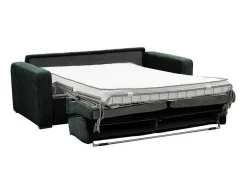 Sofá De 4 Lugares Convertivel Abertura Rapida Veludo Canelado Verde, Cama De 160 Cm, Colchão De 18 Cm - Mondovi