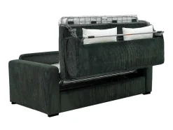 Sofá De 3 Lugares Convertivel Abertura Rapida Veludo Canelado Verde, Cama De 140 Cm, Colchão De 18 Cm - Mondovi