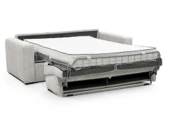 Sofá De 3 Lugares Convertivel Abertura Rapida Veludo Canelado Bege, Cama De Ripas Largas 140 Cm, Colchão De 18 Cm - Mondovi