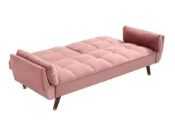 Sofá De 3 Lugares Convertivel Clic-Clac Em Veludo Cor-De-Rosa - Gulcan