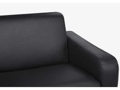 Sofá De 3 Lugares Convertivel Em Cama Expresso Em Pele Preto - Bevis