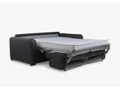 Sofá De 3 Lugares Convertivel Em Cama Expresso Em Pele Preto - Bevis