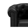Sofá De 3 Lugares E Cadeirão Em Pele Sintética Branco - Chesterfield