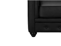 Sofá De 3 Lugares E 2 Cadeiroes Em Pele Sintética Branco - Chesterfield