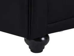 Sofá De 2 Lugares Em Pele Sintética Preto - Chesterfield